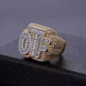 Sterling <b>Mens</b> Hip Hop Gold <b>Ring</b> With Moissanite Diamond Finger <b>Ring</b> Best Rapper Jewelry Collection - Product Image 2
