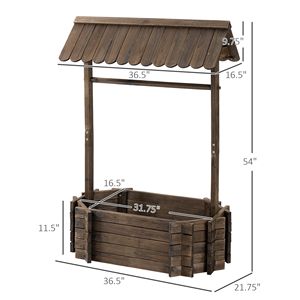 Jardinera Elevada de Madera con Drenaje para Decoración de Jardín y Flores al Aire Libre - Product Image 3