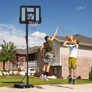 Sistema da basket autoportante da 3 metri con tabellone infrangibile da 119 cm e ruote, per uso esterno in parchi, con cerchio e rete mobili - Product Image 2