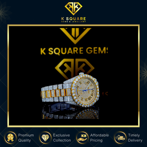 Montre de luxe unisexe en acier inoxydable, étanche 3 mètres, à mouvement quartz automatique, avec diamants Moissanite et cristal saphir, vente en gros - Product Image 2