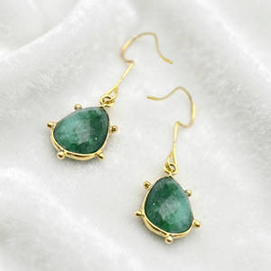 Wire Wrapped Citrine Quartz Pear Shape <b>Earrings</b> Gold Plated Brass Minimalist Women's Gift Jewelry - Product Image 4
