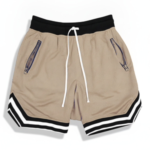 Pantalones Cortos de Baloncesto para Hombre SUMMIT Colorblock con Cordón en la Cintura y Detalle de Cierre de Algodón - Product Image 4