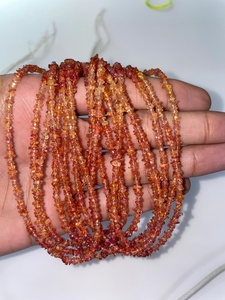 Cuentas de zafiro naranja natural pulido, en bruto, sin cortar, de 3*4mm a 4*5mm, para fabricación de joyas, suministro suelto hecho a mano. - Product Image 2