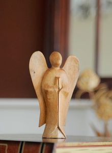 Centro de Mesa de Ángel de Madera Pulida, Decoración Artística de Ángel para Dormitorio, Estante y Mejora del Espacio de Estar - Product Image 4