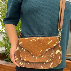 Bolso de cuero de piel metálica recién llegado, bandolera, gitana, Bohemia, cuero Real, Vintage, hecho a mano, estilo occidental, multiusos, bandolera - Product Image 2