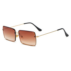 Lunettes de soleil rectangulaires à monture intégrale en métal, style œil de chat, unisexe, protection UV400, durables, pour activités de plein air, dernières tendances RTS. - Product Image 6