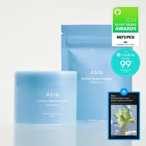 Premios 2024 Abib Sedum Hyaluron Pad Cremas faciales hidratantes de buena calidad 75 almohadillas (+ 75 almohadillas Recarga + Pegatina de hierba hidratante 1 - Product Image 1