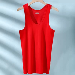 Men's <b>White</b> Sleeveless Tank <b>Top</b> V-Neck Solid Color Casual Wear Breathable Knitted Cotton - Product Image 3