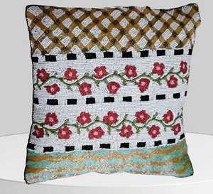 Housses de coussin de luxe personnalisables en coton, brodées de perles, motif citrouille carré, faites à la main, avec fermeture éclair, pour la décoration intérieure - Product Image 4