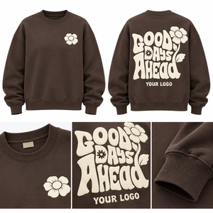 Sudadera Unisex Marrón con Cuello Redondo y Mangas Raglán, 100% Algodón, Oversize, Ecológica, Transpirable, con Estampado Personalizado - Product Image 2