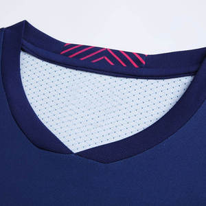 Ensemble de maillots de football sublimés pour hommes, col en V, manches courtes, dégradé bleu rose, tissu respirant, vêtements de sport ajustés - Product Image 3