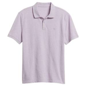 Polo en piqué marron à manches courtes pour homme, coupe classique, couleur unie, décontracté, en coton tricoté, anti-plis, avec boutons - Product Image 2