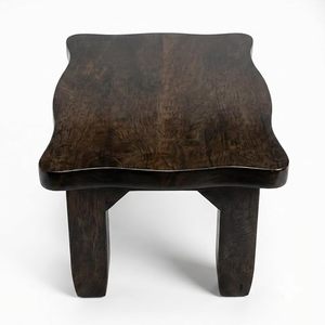 Table basse en bois massif, style rustique minimaliste, table d'appoint en bois pour salon - Product Image 2