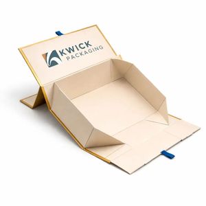 Fabricant vietnamien, vente en gros de boîtes cadeaux rigides pliables sur mesure, boîte d'emballage en papier à pliage plat avec estampage à chaud personnalisé, en vrac - Product Image 5