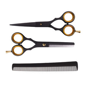 Juego de tijeras profesionales para cortar cabello con tijeras de entresacar y peine de acero inoxidable para hombres, herramientas de peluquería con logo personalizado. - Product Image 3