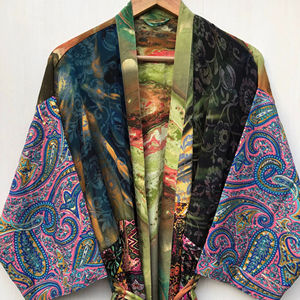 Nouvelle collection 2026 : Kimono long en soie brodé, style bohème, pour femme – Idéal pour la plage et les vacances d'été - Product Image 1