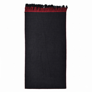 Tapis d'intérieur personnalisé en laine noire tissée à plat, écologique, antidérapant, avec franges rouges et poils épais, pour salon, hôtel et villa - Product Image 2