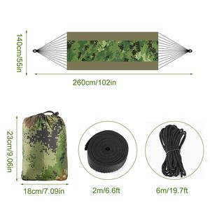 Amaca da campeggio leggera da 440 libbre con rete doppia o singola con cinturino per albero e borsa da trasporto accessori per esterni - Product Image 5