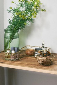 Panier en fil métallique doré, panier décoratif à tressage ouvert pour servir les fruits, panier de rangement pour la maison, la cuisine, l'organisation de la table - Product Image 5