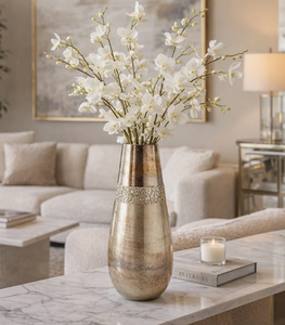Wholesale Tall <b>Decorative</b> <b>Vase</b>, Metallic Flower Pot, Modern Home Decor Centerpiece - Product Image 5