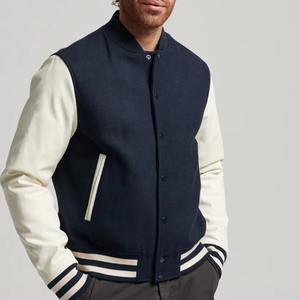 Chaqueta Varsity Personalizada para Hombre, Informal, Impermeable, Transpirable, para Invierno, Cálida, para Exteriores, con Exterior de Lana/Viscosa - Product Image 1