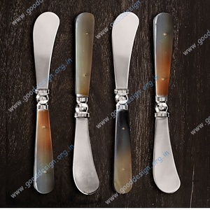 18/10 Hot Selling 5 Pcs <b>Wedding</b> Party Flatware Set Natural Horn Handle Stainless Steel Cutlery Set - Product Image 3