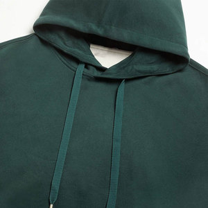 Sudadera con Capucha para Hombre, Color Verde Oscuro, Talla Grande, Felpa de Algodón, Estilo Casual, Color Sólido, Bolsillo Frontal, Ropa de Otoño - Product Image 6