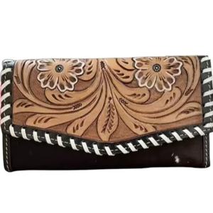 Bolso Ejecutivo de Cuero Genuino Hecho a Mano Estilo Bohemio Occidental para Mujer con Estampados de Animales, Duradero, Hecho por Artesanos, con Cierre, para Invierno y Verano - Product Image 1