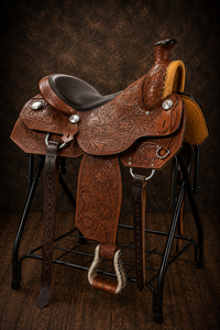 Silla de Montar Western de Cuero Genuino Premium para Doma Clásica, con Tallado Floral a Mano en Madera, para Ranch, Senderismo y Equitación de Placer OEM - Product Image 3