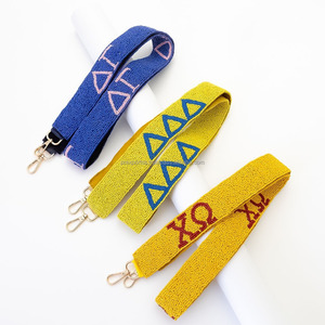 Handmade Greek Letter Beaded Custom Embroidery Sorority Crossbody <b>Adjustable</b> Crossbody <b>Strap</b> Professional Vintage Hook - Product Image 2