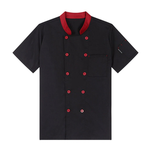 Chemise de Chef Respirante à Col Montant, Manches Courtes, Double Boutonnage, Poches Plaquées, pour Hommes et Femmes, Idéale pour la Restauration et la Boulangerie - Product Image 1