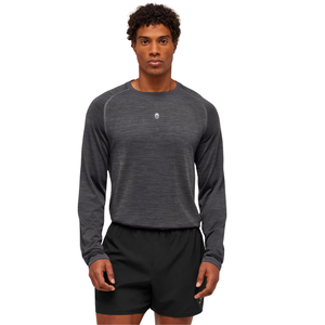 Camiseta Deportiva de Manga Larga sin Costuras para Hombre, Color Gris Oscuro, Ligera, Transpirable, para Gimnasio, Entrenamiento Atlético - Product Image 1