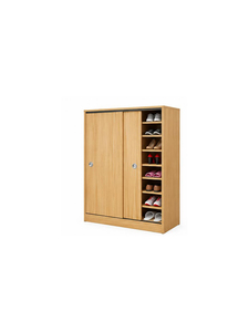 Meuble à chaussures en bois carré sur pied 100x70CM, à un seul niveau, peu encombrant, empilable, grande capacité de rangement pour entrée - Product Image 2