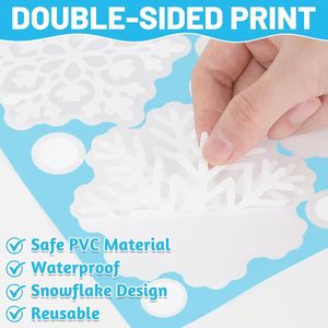 116 pegatinas de copos de nieve de Navidad de doble cara, 9 hojas de pegatinas decorativas para ventanas de Navidad - Product Image 3