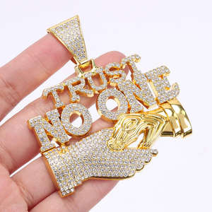 Conjunto de Joyería Hip Hop con Palabras Personalizadas, Diamante Moissanite, Plata 925, Collar con Colgante Chapado en Oro y Cadena Cubana - Product Image 6