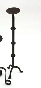 Porte-bougie haut de gamme d'inspiration victorienne avec motifs métalliques élégants et design central ouvert, décoration vintage pour table. - Product Image 4