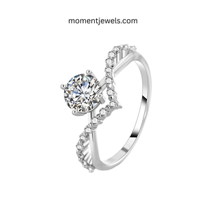 925 Sterling Silver Zircon Engagement <b>Ring</b> Brilliant Cut Prong Setting Trendy Gift Wedding Anniversary Promise Jewelry Women - Product Image 1