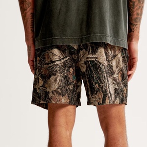 Mens Workout Athletic Cargo Shorts Front Logo Spandex/Polyester Canvas Fabric Quick Dry Mid Waist Drawstring Closure Formal - Product Image 2