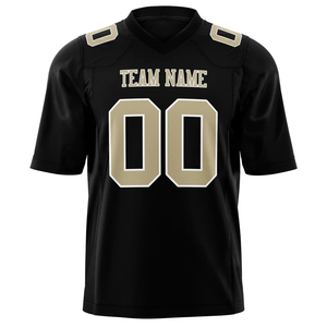Camiseta de Fútbol Americano Negra de Alta Calidad, Personalizada, Absorbente de Sudor, 100% Poliéster, para Hombres, Mujeres y Niños - Product Image 1