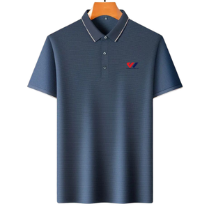 Polo de Manga Corta para Hombre, Tejido, Casual, con Cuello de Botones, Logotipo Bordado, Servicio OEM Personalizado, Calidad Premium, Cómodo - Product Image 1
