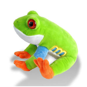 Nuevo Estilo Rana de Árbol Sentada con Ojos Rojos y Cuerpo Verde, Relleno de Algodón, Animal Realista, Juguetes Educativos para Niños, Peluche de Rana de 12 Pulgadas - Product Image 2