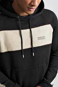 ONETEN APPARELS <b>Men's</b> Color Blocked <b>Hoodie</b> Pullover Cotton French Terry Hooded Sweatshirt Autumn Style - Product Image 5