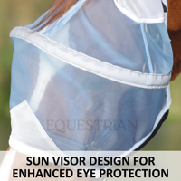 Outils équestres : Masque anti-mouches pour chevaux avec protection des oreilles (matière en maille), durable, léger, couverture intégrale, protection équestre personnalisée pour