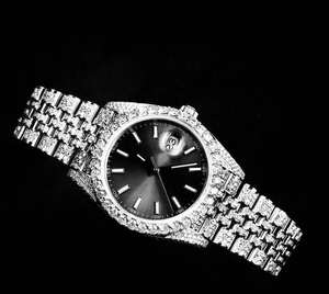 High End Round Design Luxury Silver VVS Moissanite <b>Watch</b> <b>Waterproof</b> Mens Diamond Iced Out Wrist <b>Watches</b> - Product Image 4