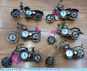 Metal Iron Motorcycle Model Creative Home Decoration <b>Clock</b> Ornaments - Product Image 5