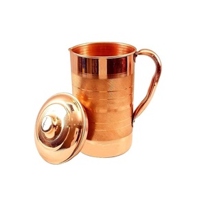 Pure Copper Water <b>Jug</b> Pitcher for <b>Drinking</b> Water | Handmade Copper Water Pot with Handle for Home Kitchen Office Dining - Product Image 2