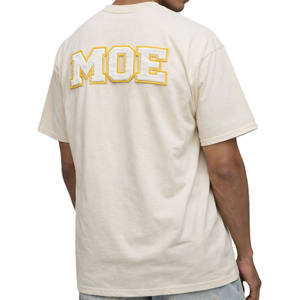 T-shirt pour homme à coupe classique avec logo brodé et lettrage en chenille sur le devant et le dos, en coton, fabrication OEM sous marque privée - Product Image 3