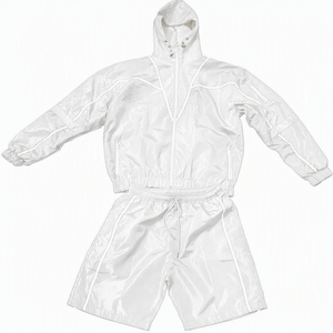 Custom DTG Printing Windbreaker Jacket & Shorts <b>Set</b> 100% Polyester Hooded Sports Jacket & Shorts <b>Set</b> Outdoor Wear - Product Image 5