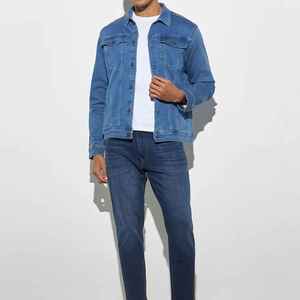 2026 Wholesale Spring European Size Blue Denim Jacket Men Blue Denim Jacket for Men - Product Image 3