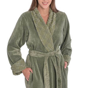 Batas de dormir y descanso para mujer con cuello chal, gruesas, tallas grandes, de felpa, para SPA, hotel, hospitalidad, dormitorio, unisex, para baño - Product Image 4